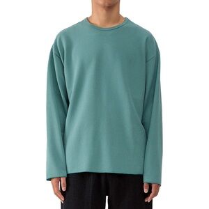 Arpenteur Mens Teal Long-Sleeve Crewneck Shirt